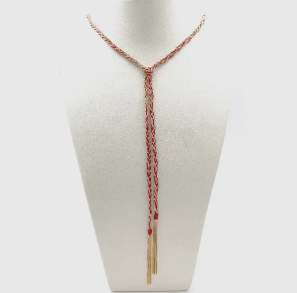 Red Braided 18K Gold Plated Wrap