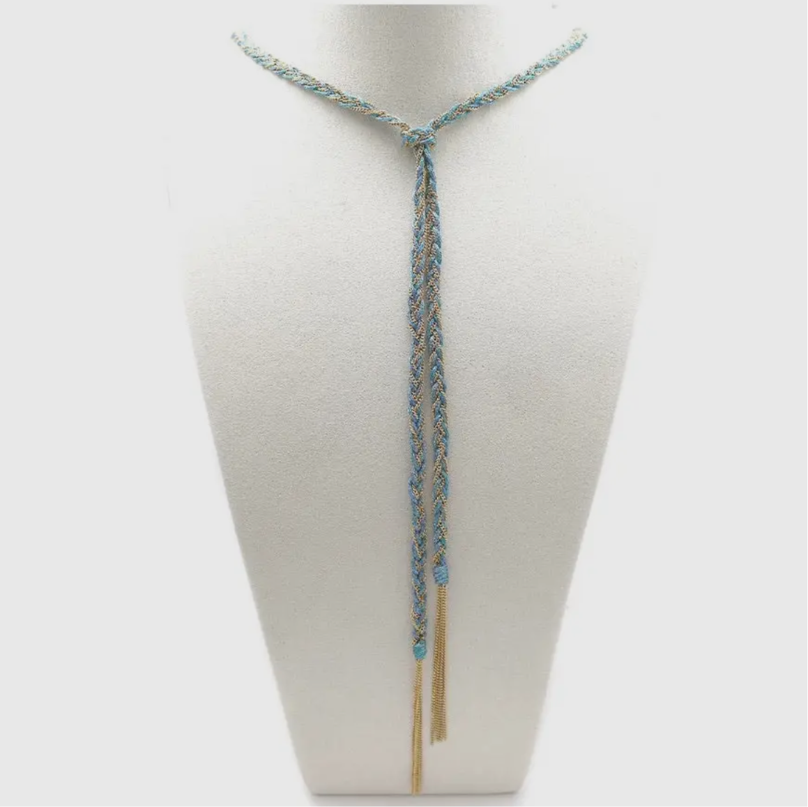 Blue Braided 18K Gold Plated Wrap