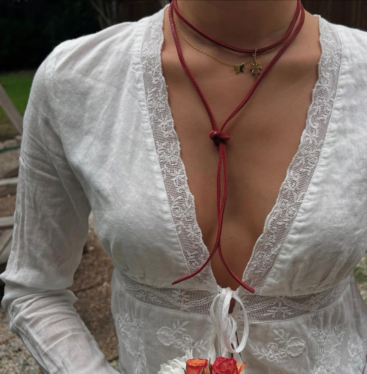 Shoot for the Stars Red Leather Wrap