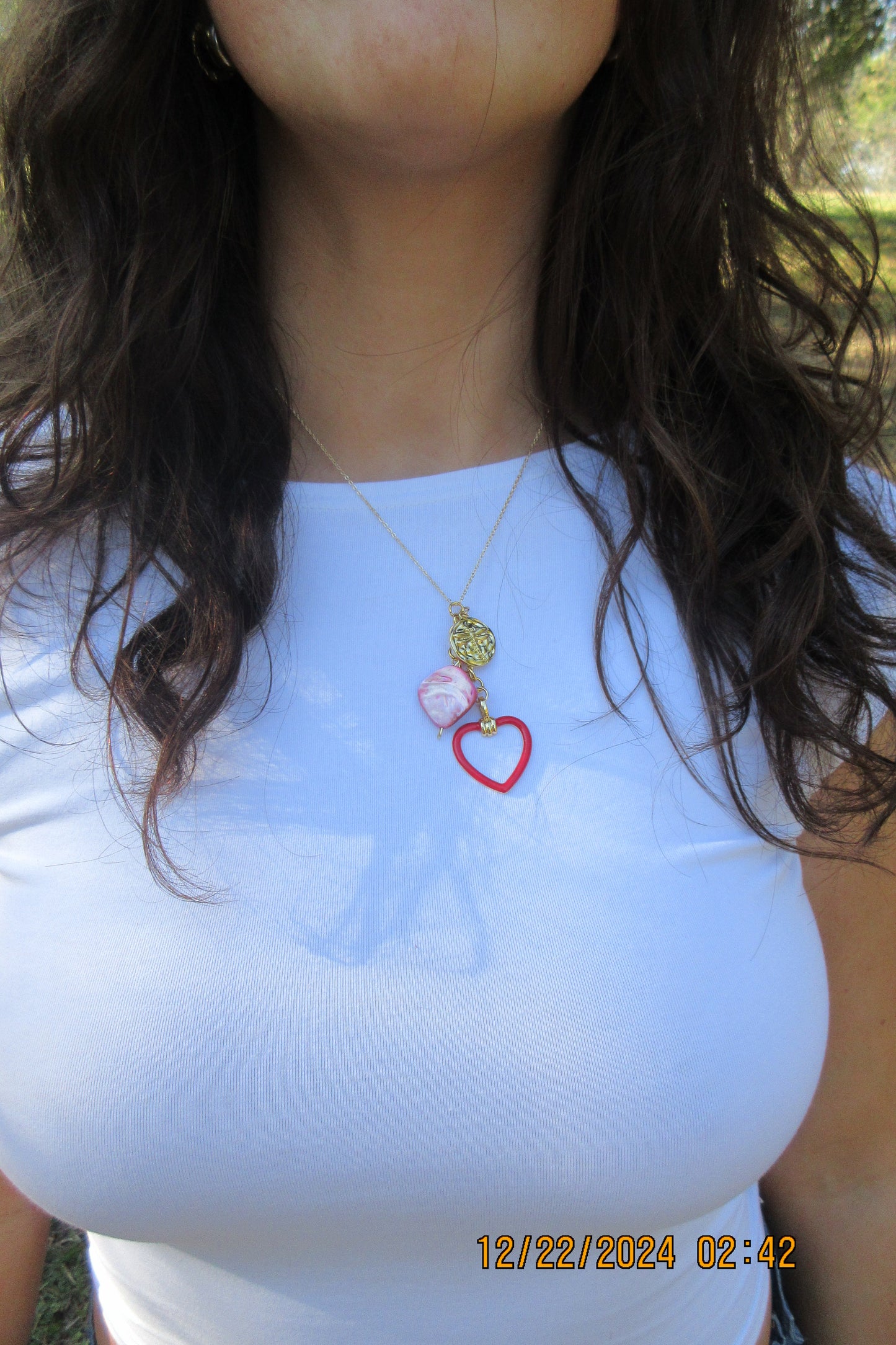 Golden Kiss Lariat Necklace