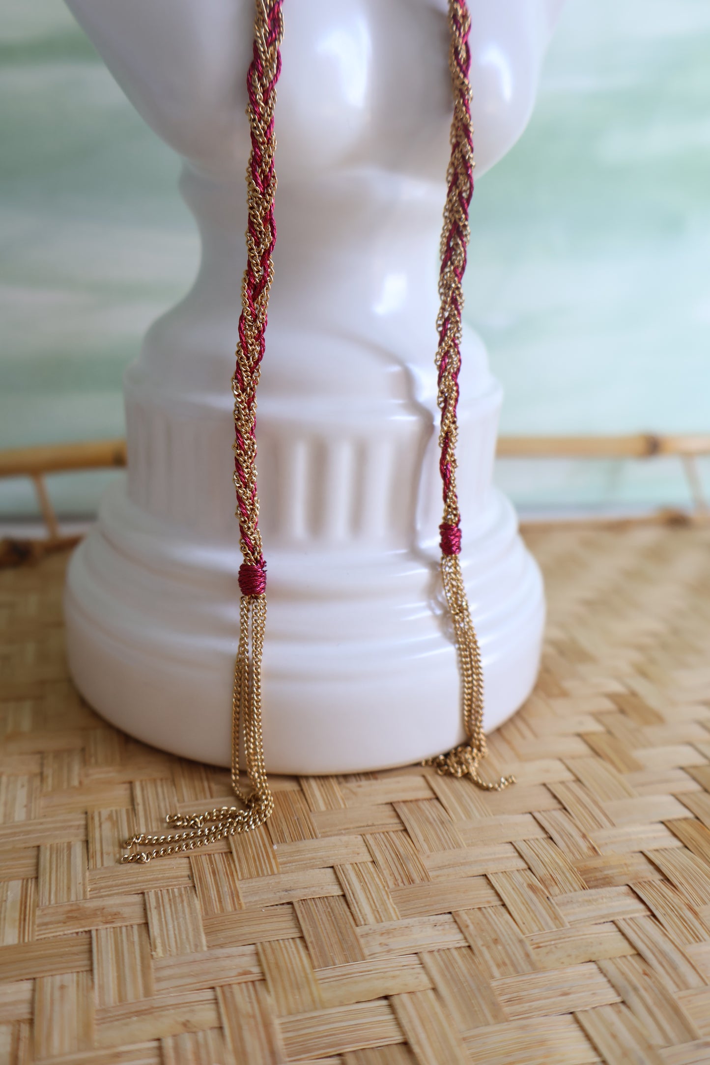 Red Braided 18K Gold Plated Wrap
