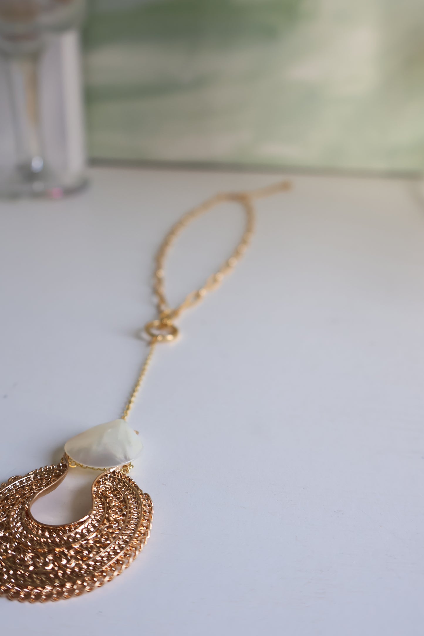 18K Gold Plated | Pearl Rattler Lariat Necklace