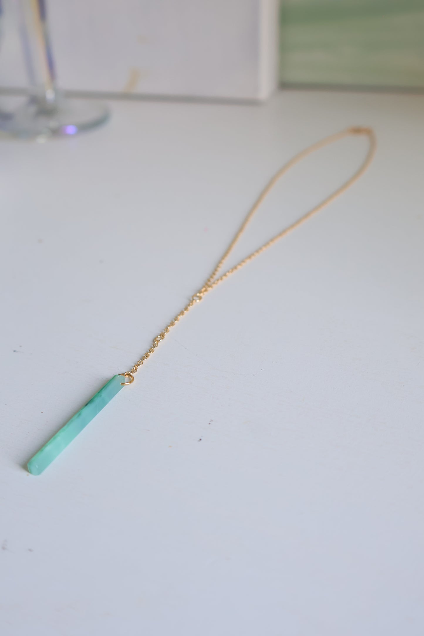 18K Gold Plated | Crystal Seafoam Necklace
