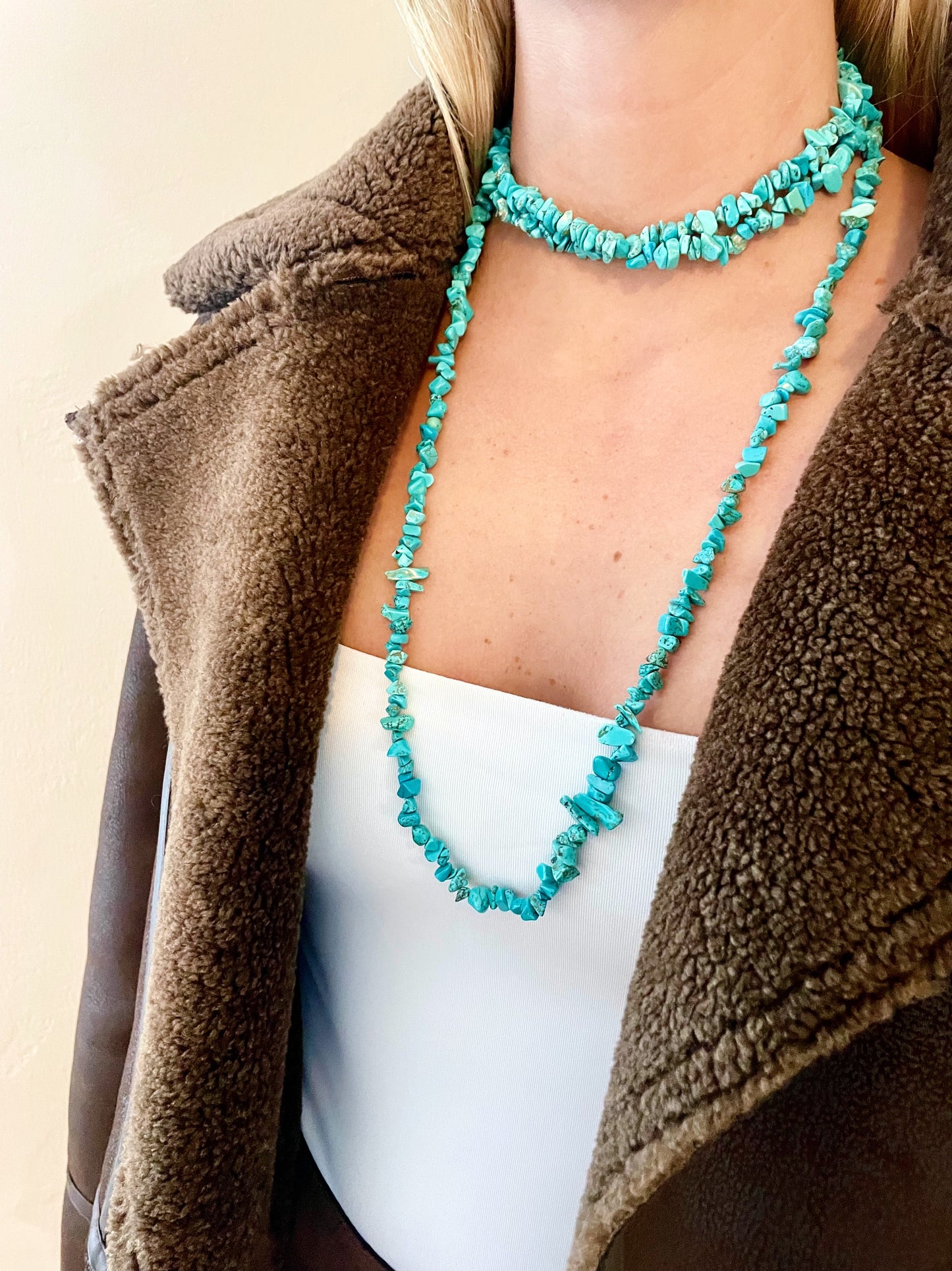 Blue Sage Beaded Wrap Necklace