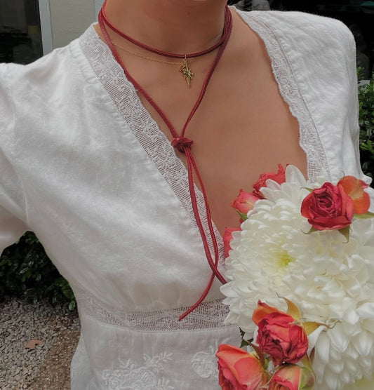 Shoot for the Stars Red Leather Wrap