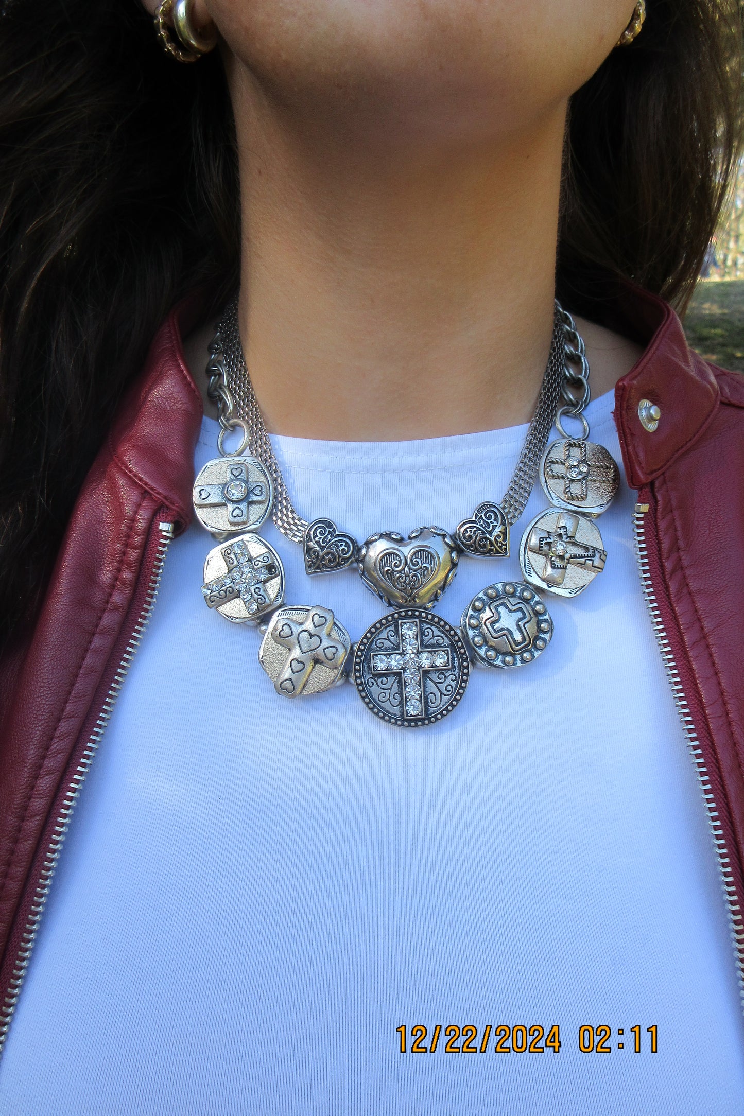 Vintage Cross and Hearts Chains