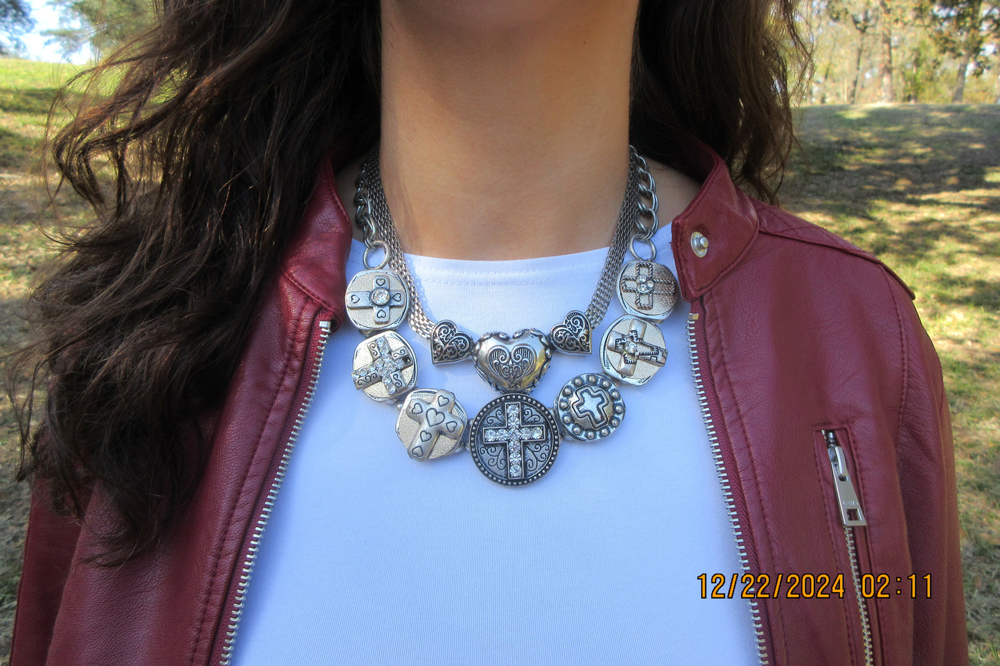 Vintage Cross and Hearts Chains