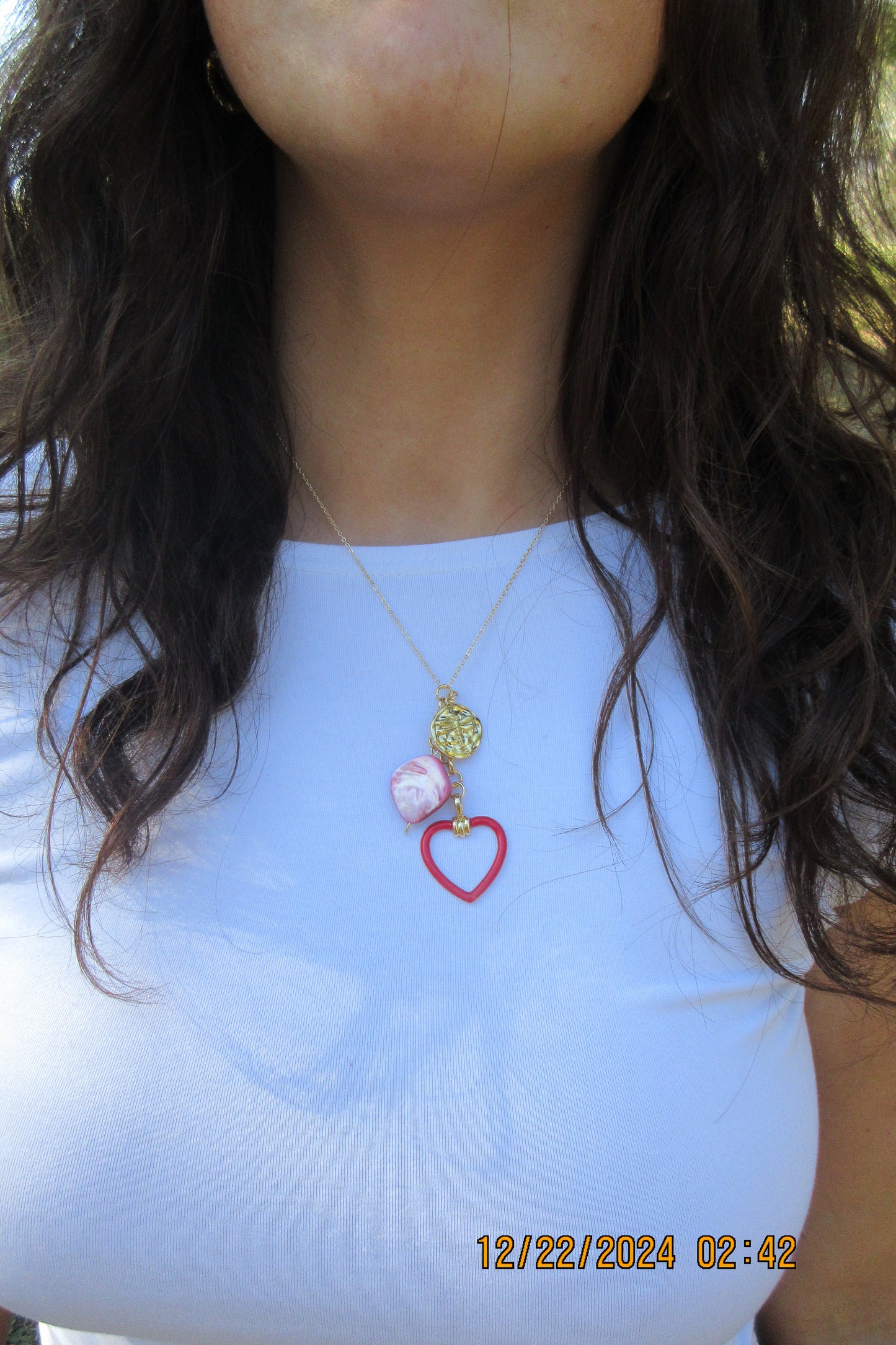 Candy Heart Lariat Necklace