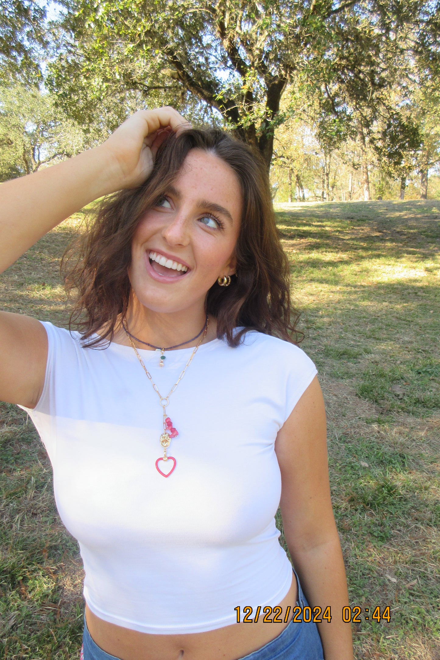 Candy Heart Lariat Necklace