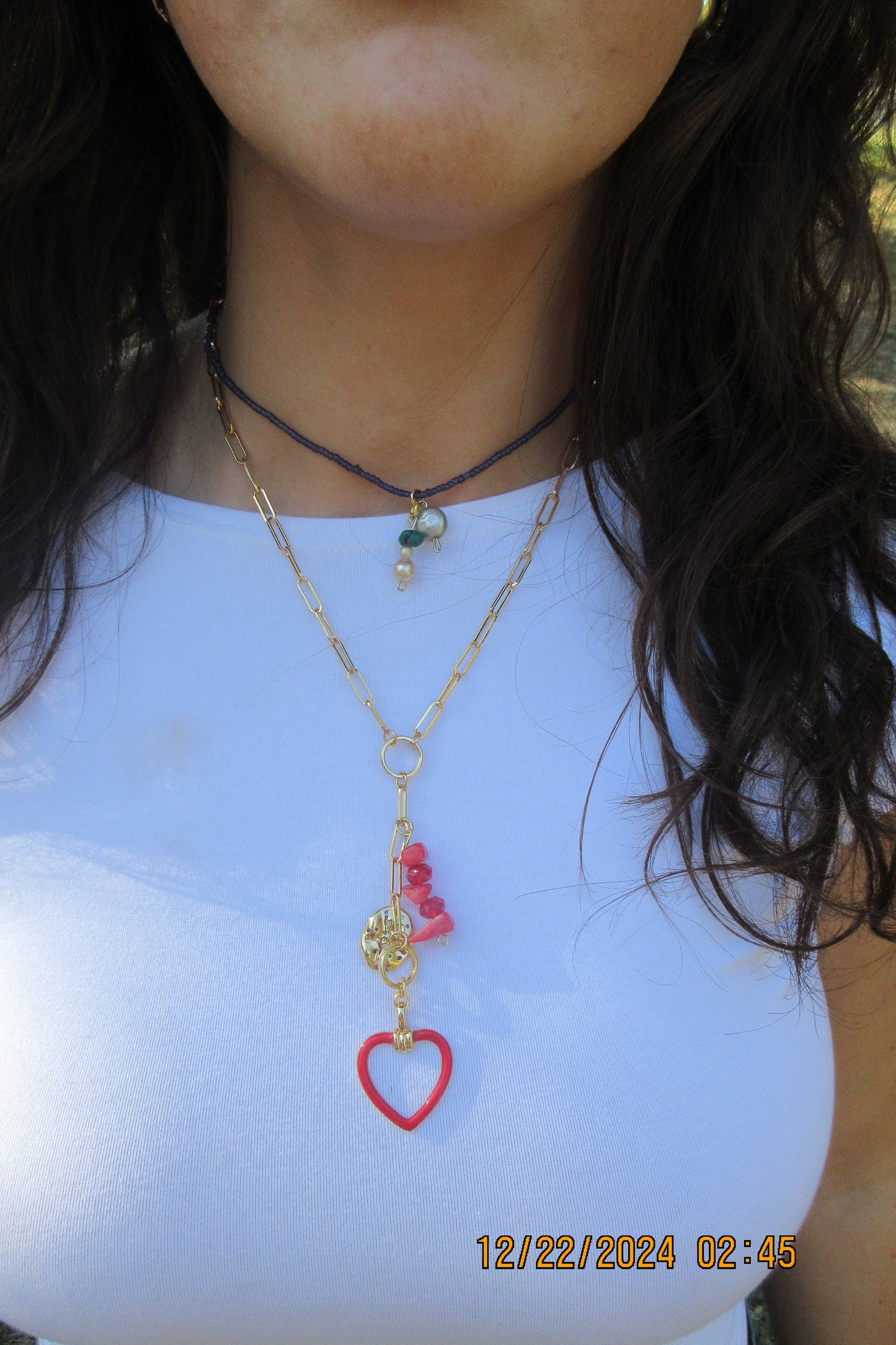 Candy Heart Lariat Necklace