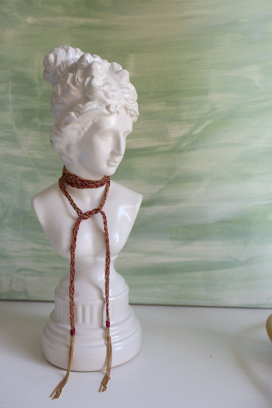 Red Braided 18K Gold Plated Wrap