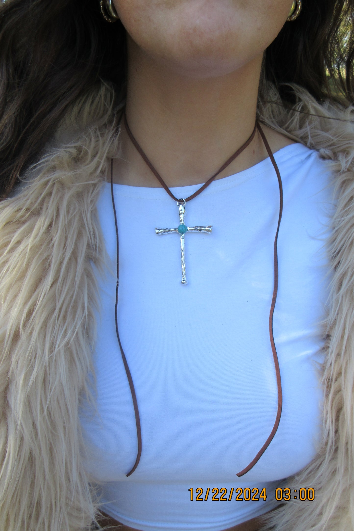 Cross Leather Necklace