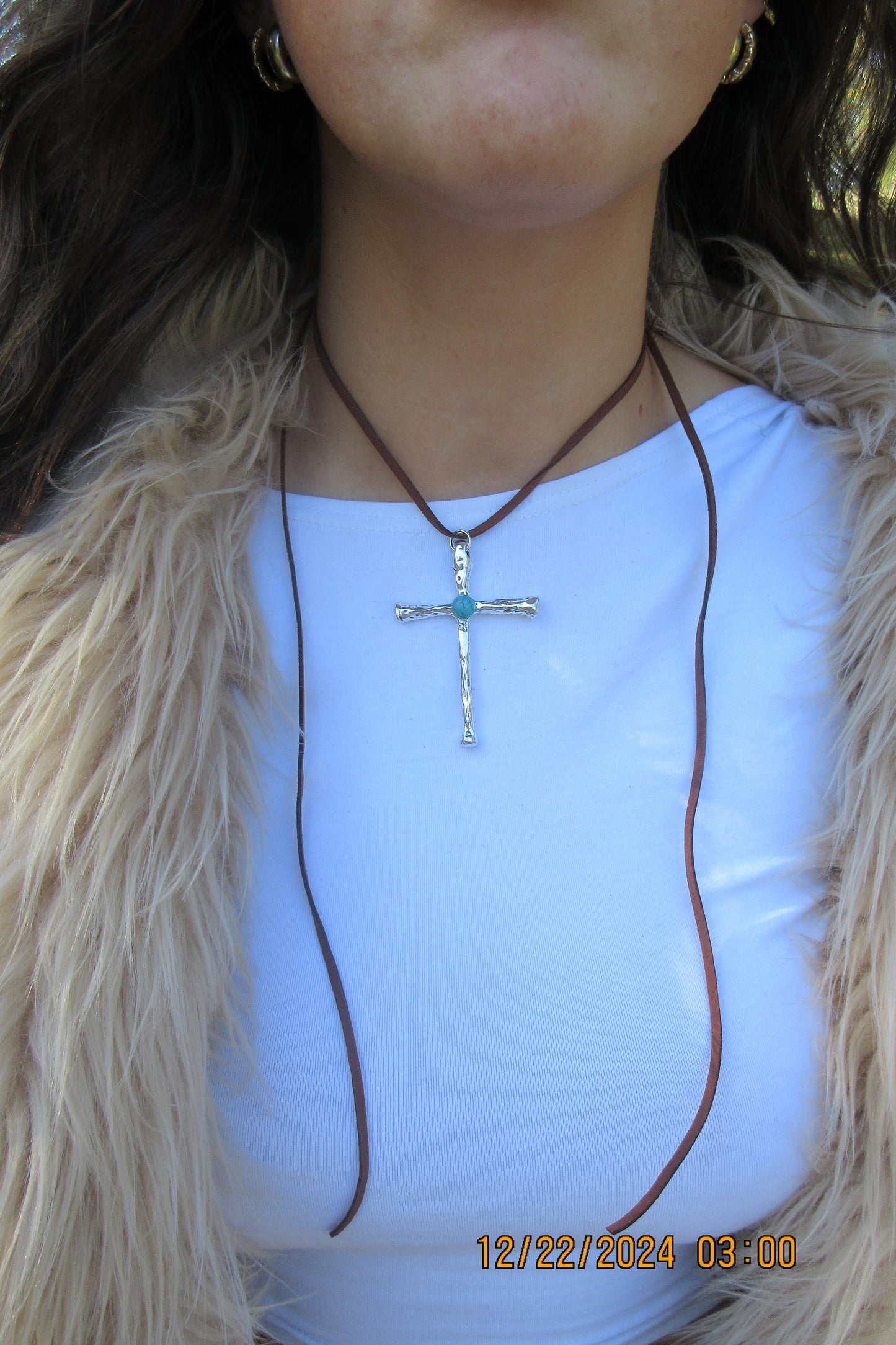 Cross Leather Necklace