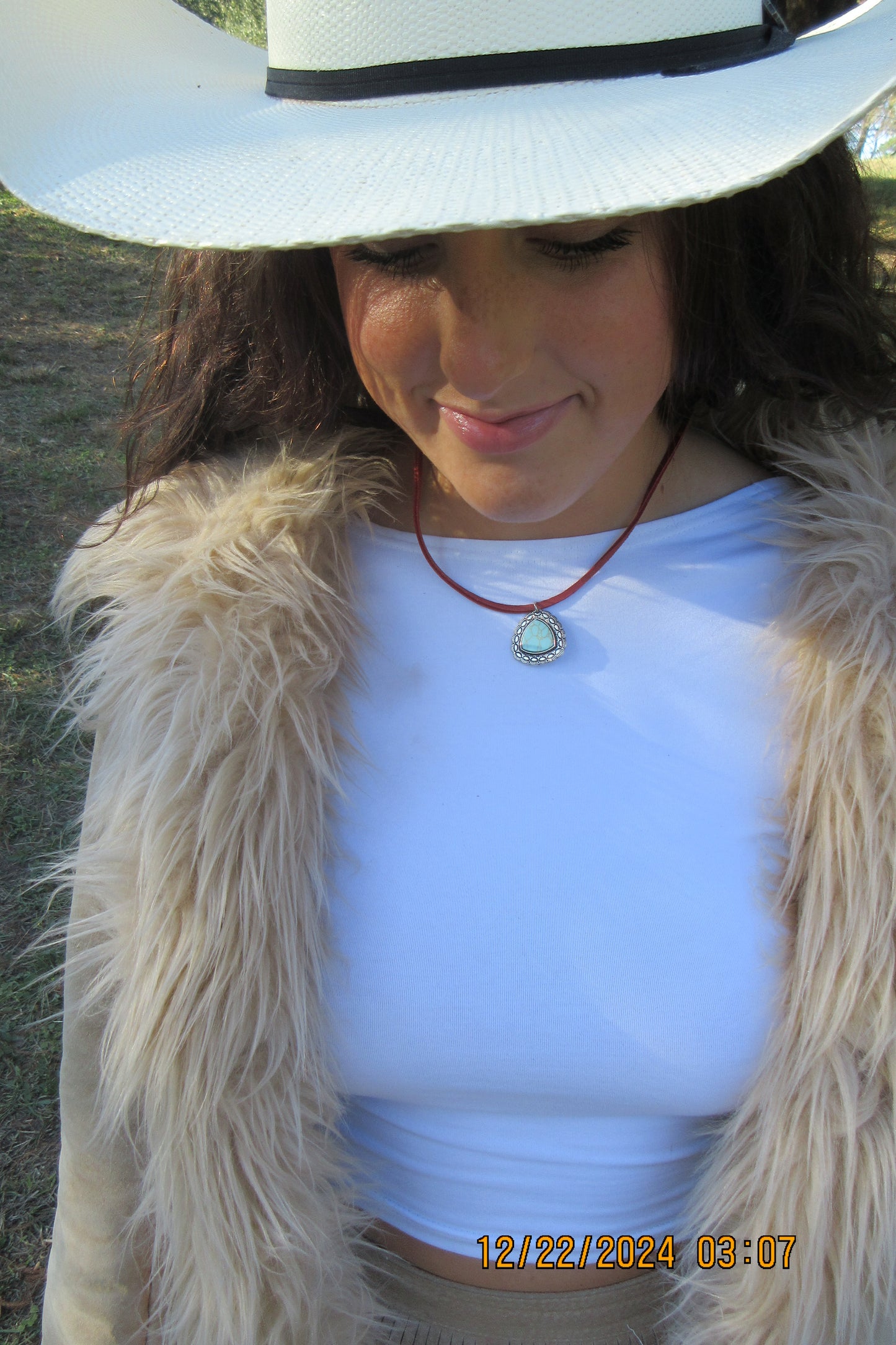 Stone and Leather Necklace