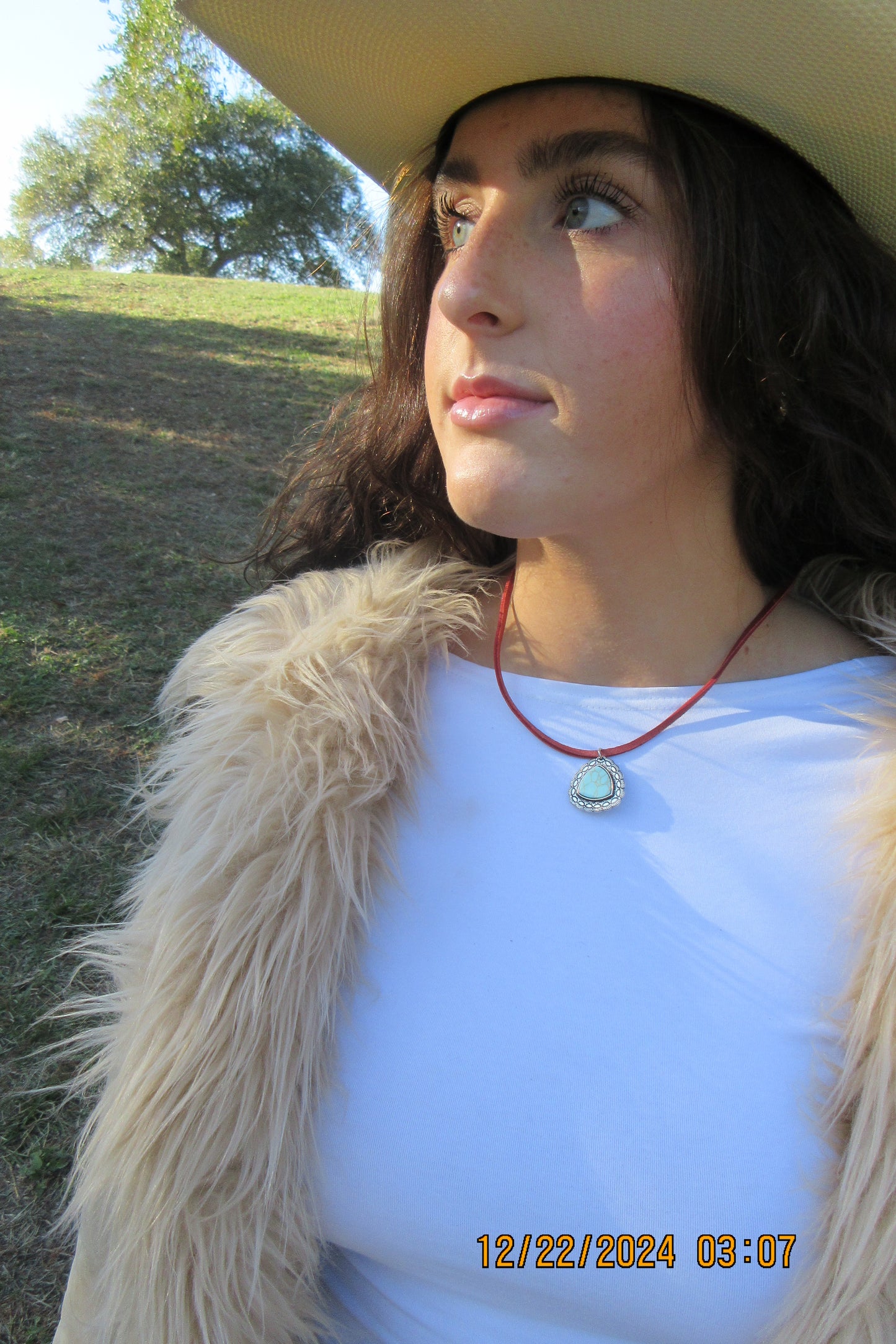 Stone and Leather Necklace