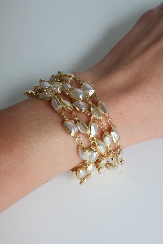 The Pearl District Bracelet | 18K Gold Plated