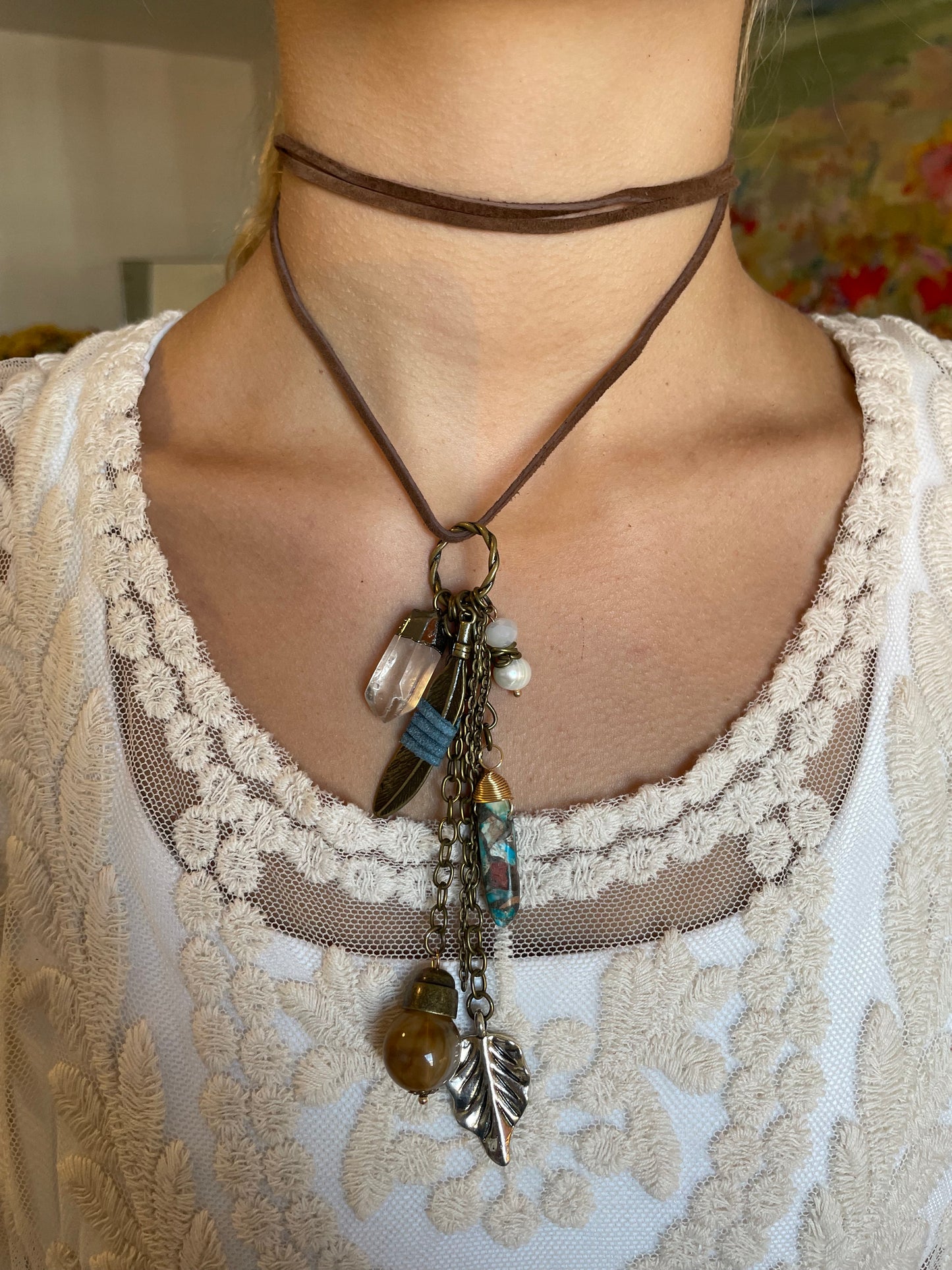 Feathered Spirit Leather Necklace