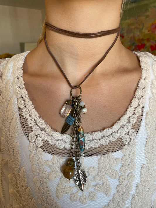 Feathered Spirit Leather Necklace